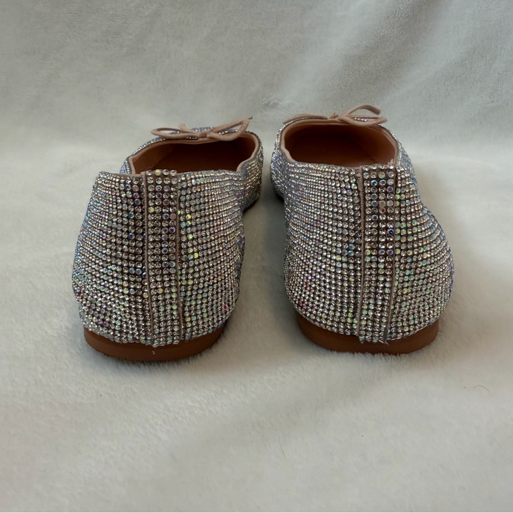 EUC Matisse Roxy Rhinestone Square Toe Ballet Flats Crystal Sparkle Party Shoes - Picture 7 of 12